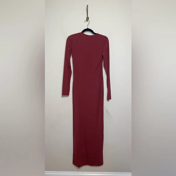 Reformation Tommie Knit Dress in Fig Jam